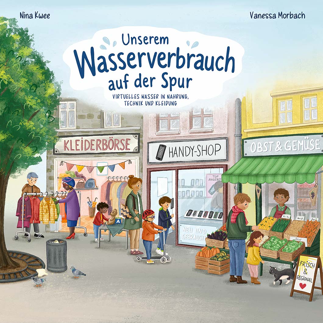 Bilderbuchbroschüre "Unserem Wasserverbrauch auf der Spur": Titel