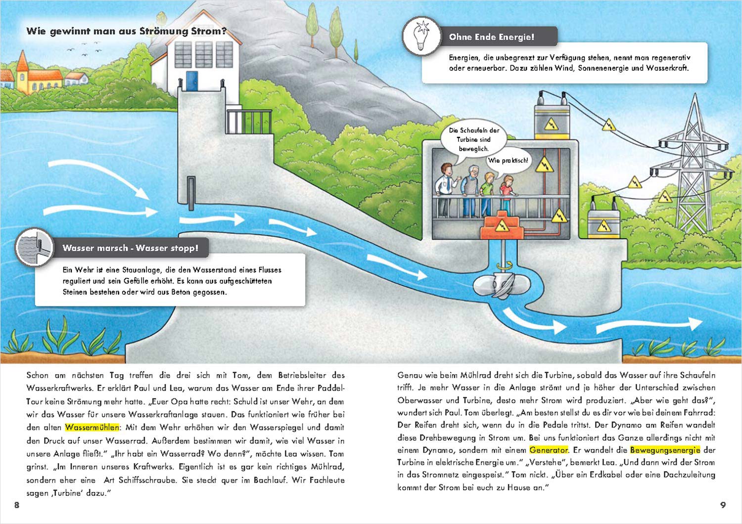 Strom aus Wasserkraft: Seiten 8-9
