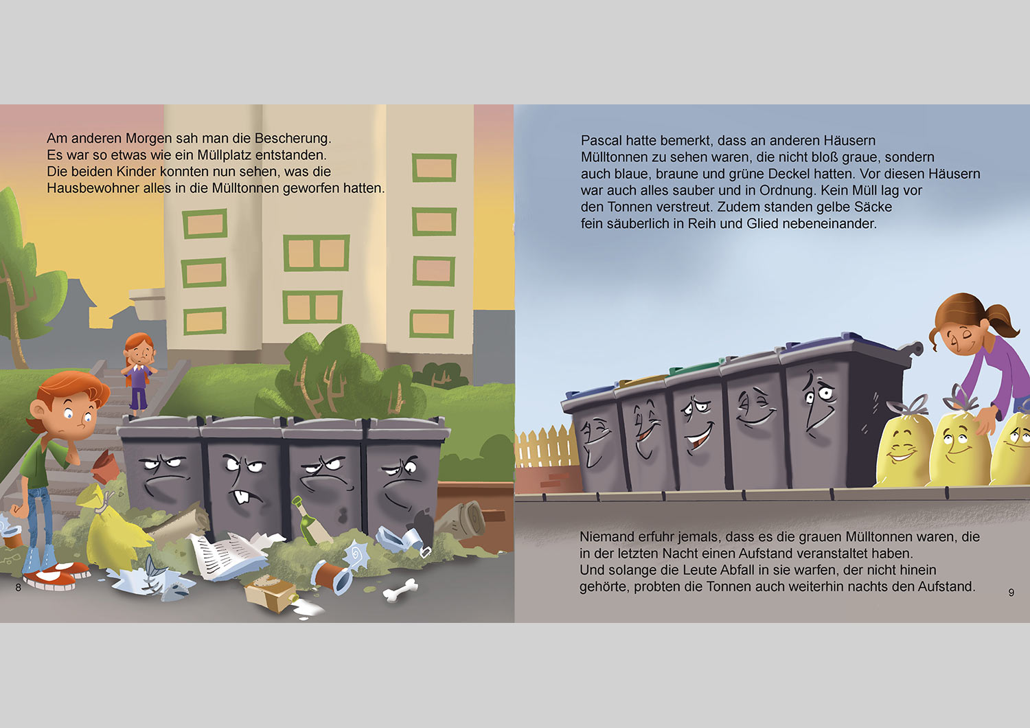 Pascal erlebt - Der Aufstand der Mülltonnen: Seiten 8-9